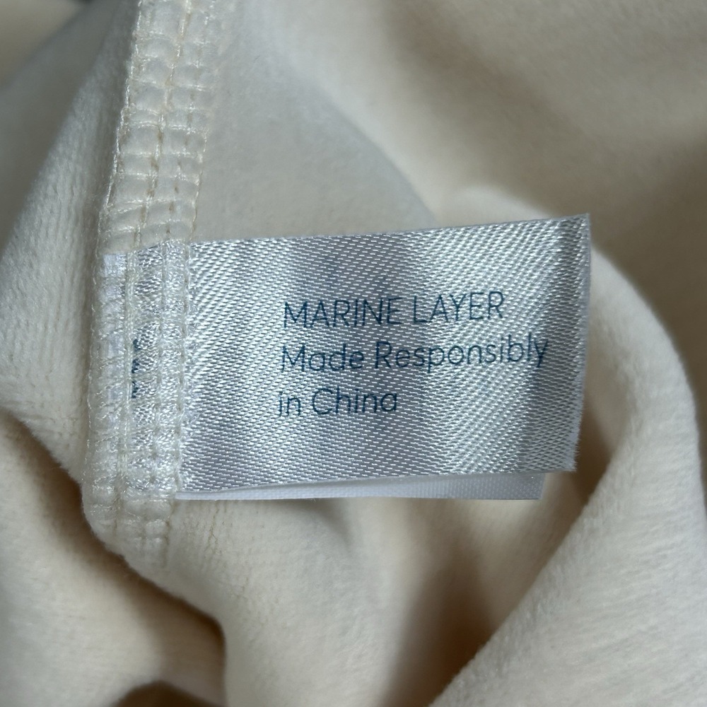 NEW Marine Layer Velour Corduroy Wide‎ leg Pants Womens Large Cream Comfort - Picture 6 of 12